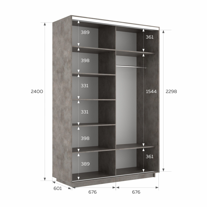 Шкафы-купе 2-х дверные, Шкаф-купе Экспресс 2-х дверный Фотопечать Калейдоскоп Стекла 140х60х240