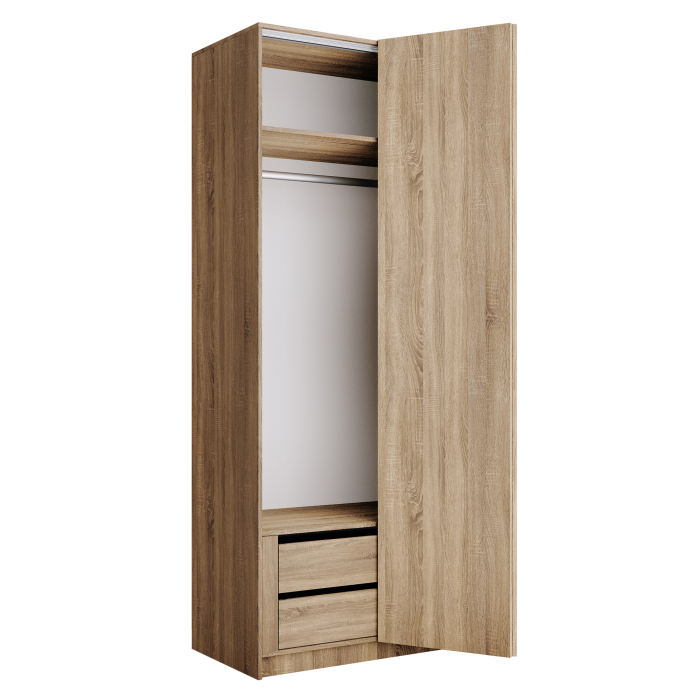 Шкафы распашные, Шкаф складной Е1 Локер ("Гармошка" с системой Push to Move/Правый)101х52,5х220 см, с модулем