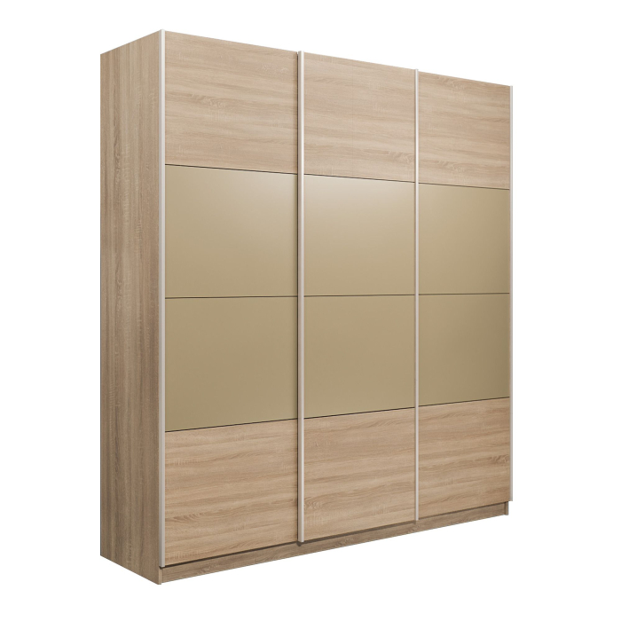 Шкафы-купе 3-х дверные, Шкаф-купе Эста 3-х дверный ДСП/Стекла фисташка/Доводчик 240х66х240
