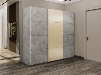 Шкаф-купе Эста 3-х дверный ДСП/Стекла фисташка/Доводчик 300х66х240