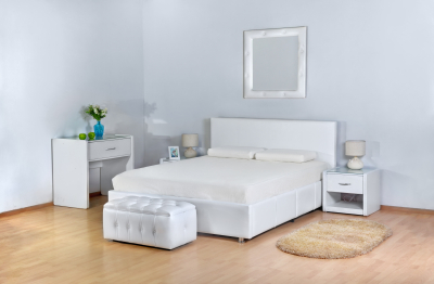 Кровать с мягким изголовьем Атриум,база, экокожа, 140*200