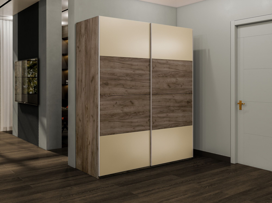 Шкафы-купе 2-х дверные, Шкаф-купе Эста 2-х дверный ДСП/Стекла фисташка/Доводчик 180х66х240