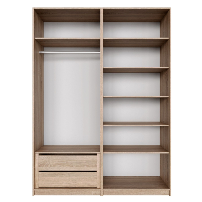 Шкафы распашные, Распашной шкаф Локер 800+800 (Гармошка с системой Push to Move/Левый) с полками и ящиками справа