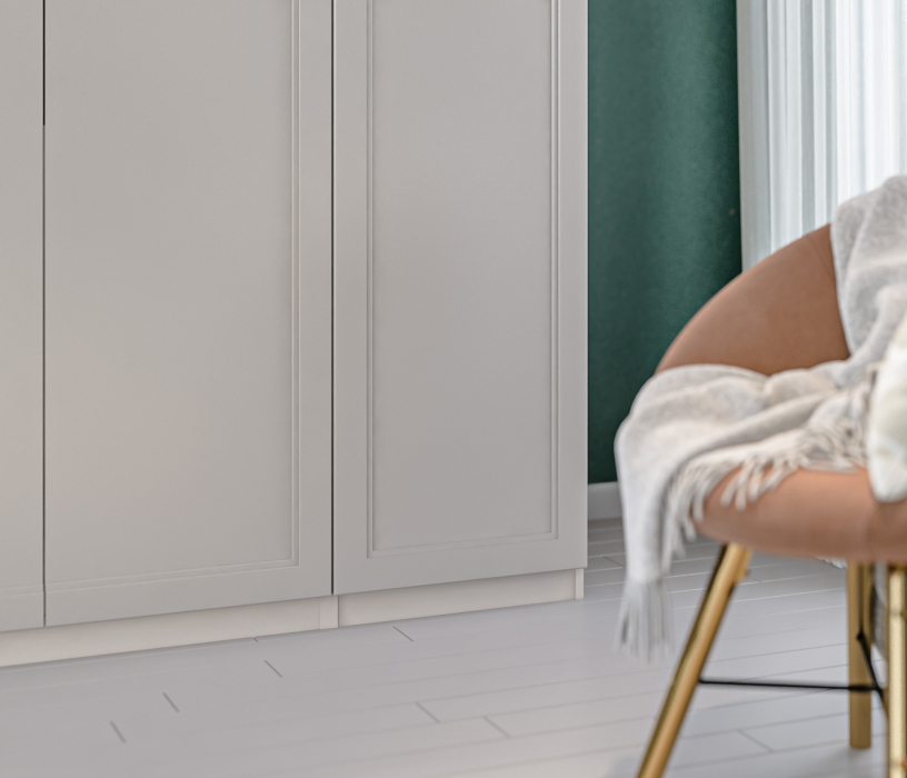 Для одежды, Шкаф Макс 4х дверный с фасадами Ассоль Кашемир серый