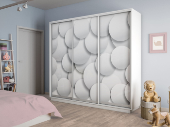 Шкаф-купе Экспресс 3-х дверный Фотопечать Шары Стекла 210х60х240
