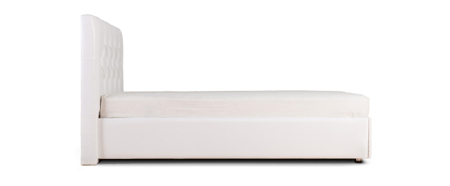 Кровать с мягким изголовьем Монблан, база + стразы, экокожа, 140*200