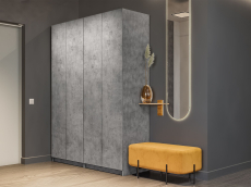 Шкафы распашные, Распашной шкаф Локер 800+800 (Гармошка с системой Push to Move/Левый) с полками и ящиками справа