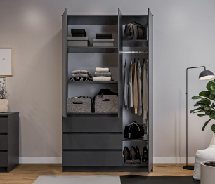 Шкаф 3 дверный с ящиками Леон СБ-3363