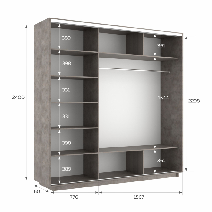 Шкафы-купе 3-х дверные, Шкаф-купе Экспресс 3-х дверный Фотопечать Шары Стекла 240х60х240