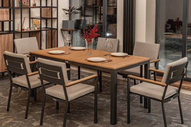 Обеденный комплект OSCAR со столешницей из тика
