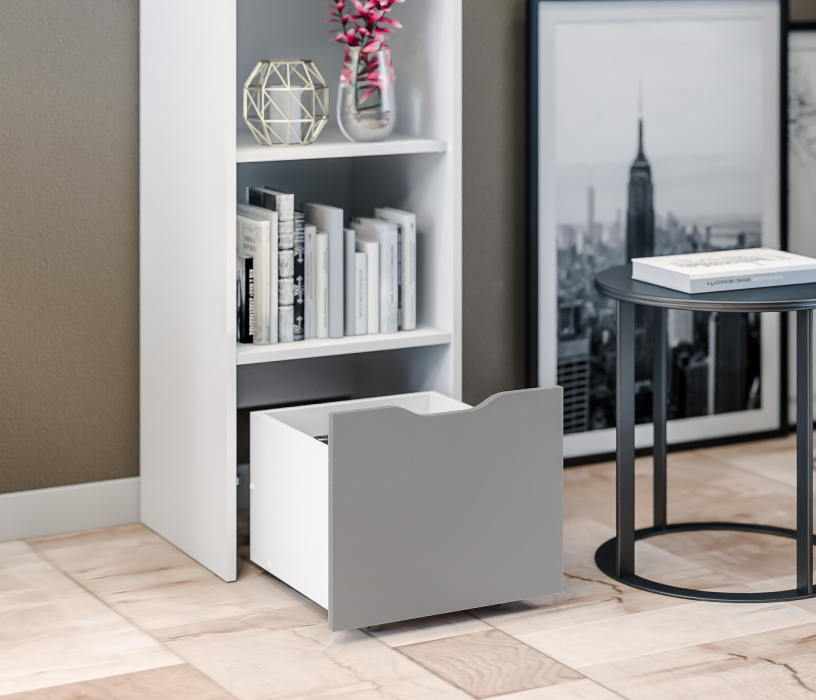 Стеллажи, Стеллаж Mika / Мика СБ-3275 Белый/Серый