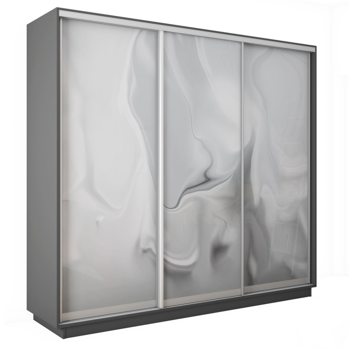 Шкафы-купе 3-х дверные, Шкаф-купе Экспресс 3-х дверный Фотопечать Шелк Стекла 180х60х220