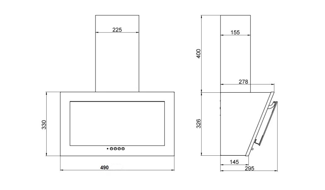 Вытяжки, Кухонная вытяжка Коралл 50П-430-К3Д