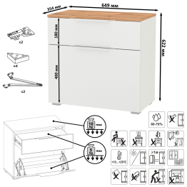 Тумба для обуви с вешалкой и с вешалкой с полкой Октава