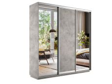 Шкафы-купе, Шкаф-купе Экспресс Медиум (2 зеркала) трио 2400 x 2400 x 600