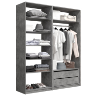 Гардеробные, Прямая гардеробная система с полками и модулем MOD_COMPL