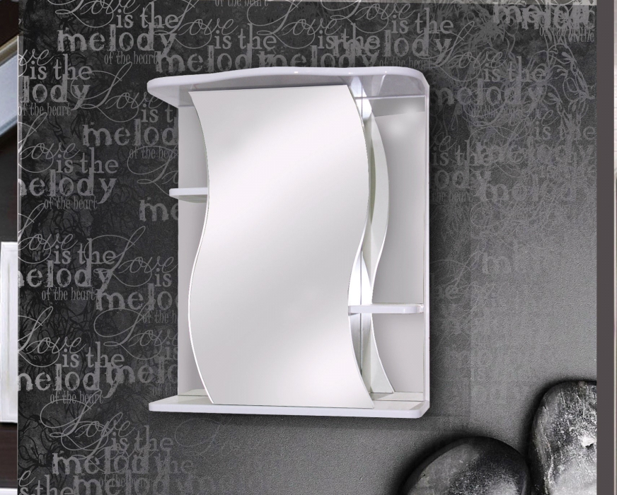 Шкафы с зеркалом, Шкаф зеркальный Белла 55 ПВХ (Бриз)