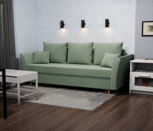 Прямой диван Мелодия,еврокнижка,велюр