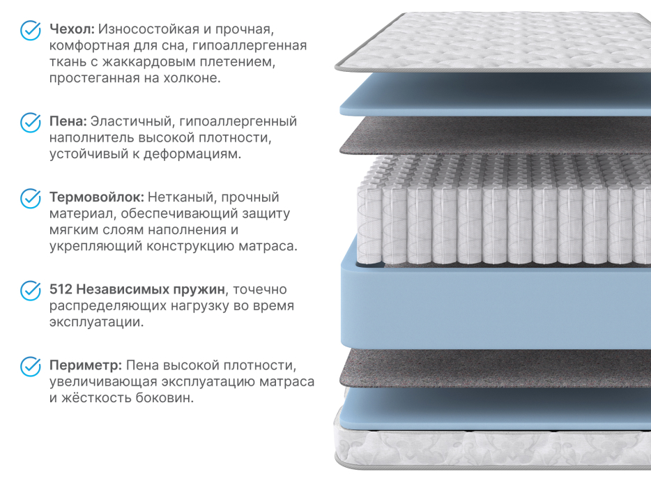 Другие размеры, Матрас DreamLine Селена 1400x1900