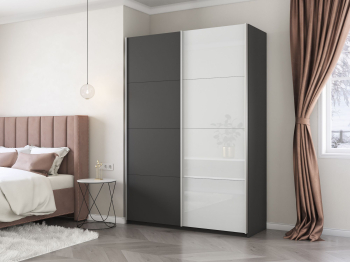 Шкаф-купе Прайм 2х дверный ДСП/Белый Глянец 120х57х230