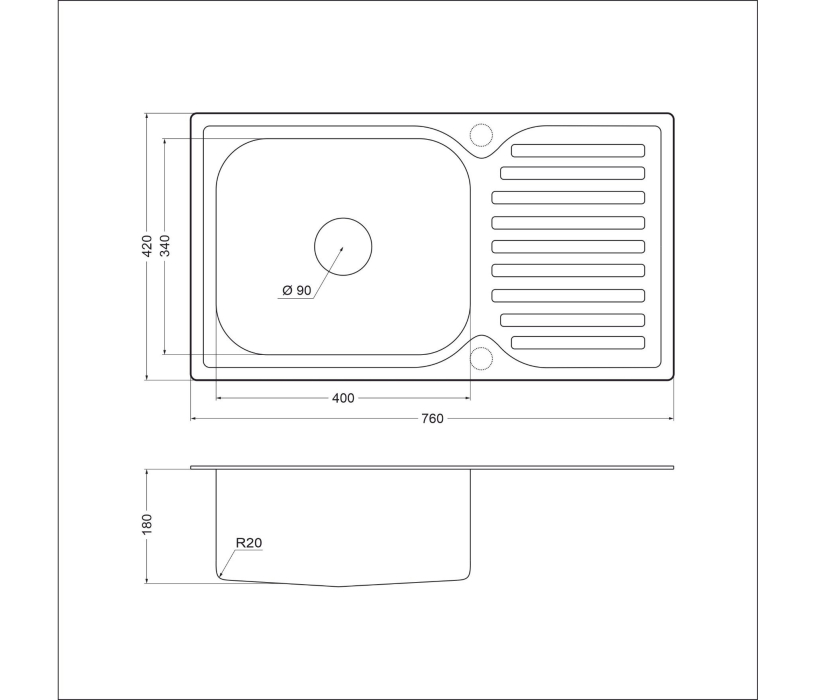 Кухонные мойки, Врезная мойка Emar 302A