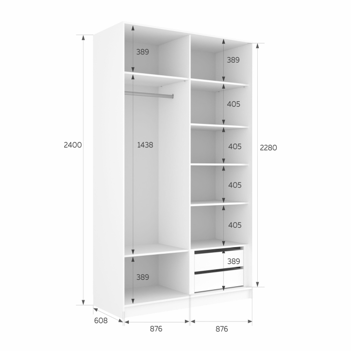 Шкафы-купе 2-х дверные, Шкаф-купе Эста 2-х дверный Стекла фисташка/Доводчик 180х66х240