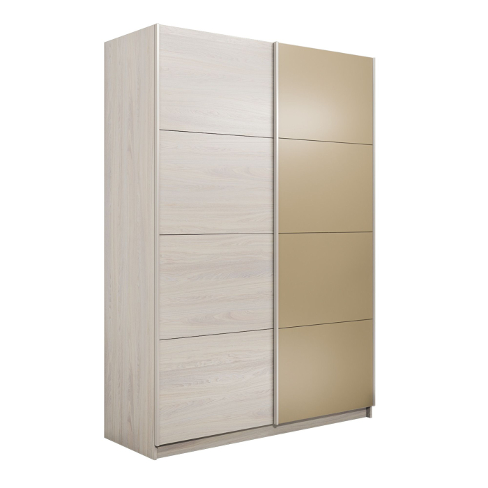Шкафы-купе 2-х дверные, Шкаф-купе Прайм 2-х дверный ДСП/Стекло фисташка/Доводчики 140х57х230