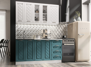 Кухня Агава 1,6 м Акация Белая/Моренга МДФ