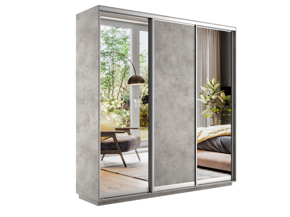 Шкафы-купе, Шкаф-купе Экспресс Медиум (2 зеркала) трио 2200 x 1800 x 600