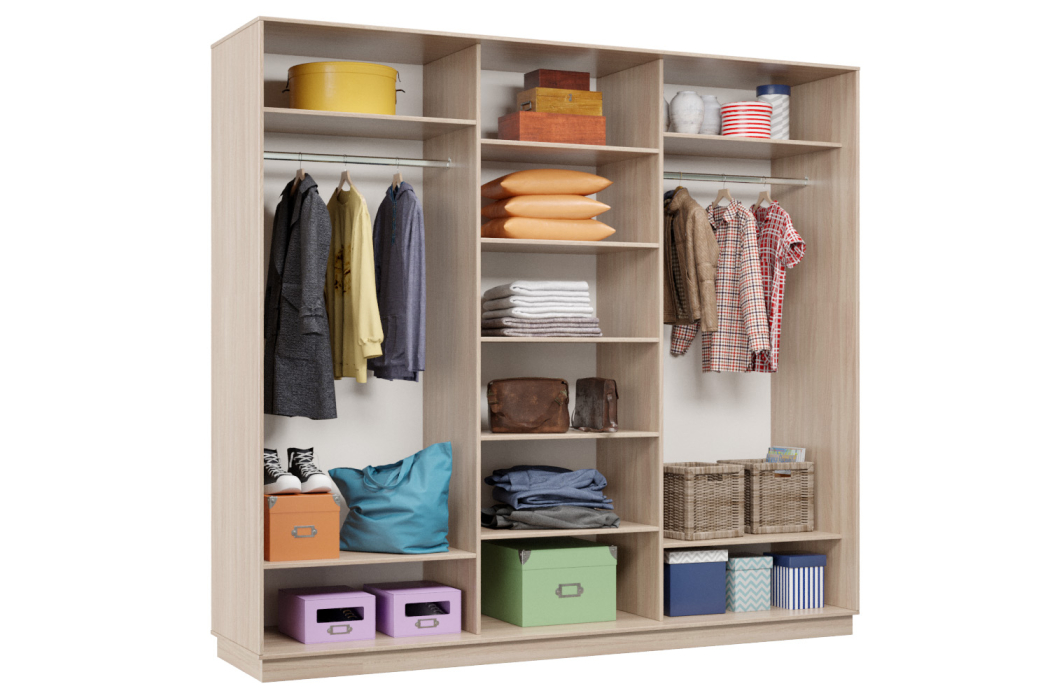 Шкафы-купе 3-х дверные, Шкаф-купе Премьер Лайт 56 (01;01;01) трехдверный