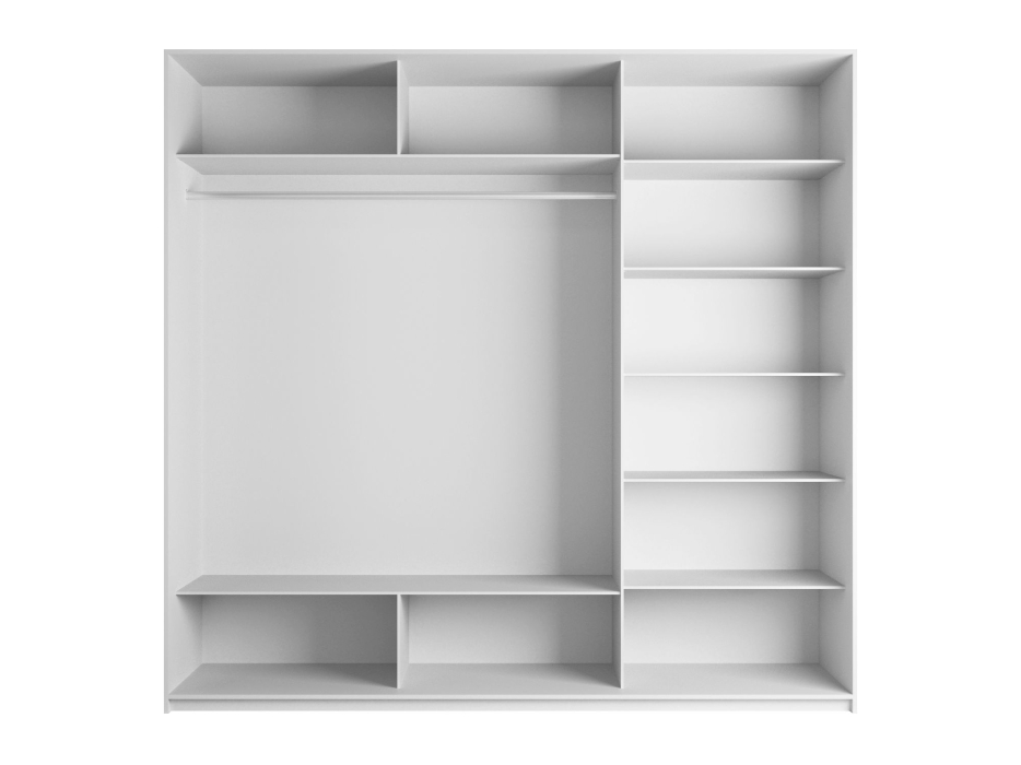 Шкафы-купе 3-х дверные, Шкаф-купе Прайм 3-х дверный Стекла белые/Доводчики 180х57х230