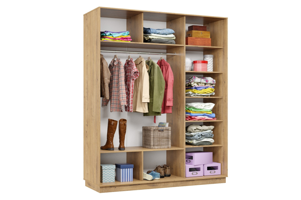 Шкафы-купе 3-х дверные, Шкаф-купе Премьер 24 (01ЗГ;01ЗГ;01ЗГ) фасады зеркало графит/трёхдверный/Профиль чёрный муар