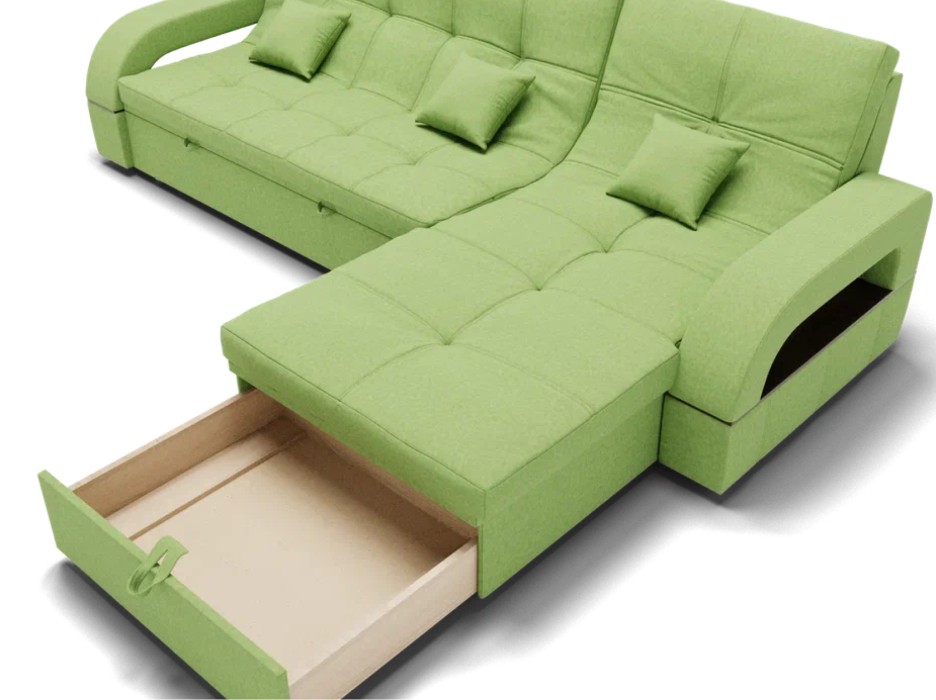 Диваны с ящиком для белья, Модульный диван Майами-2,микровелюр,антивандальная и водостойкая ткань,венеция