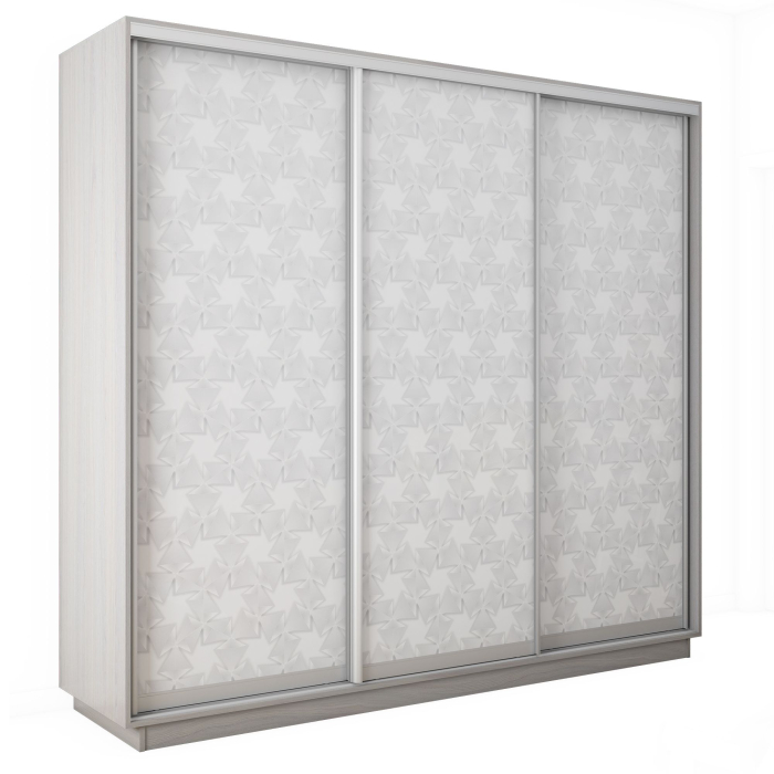 Шкафы-купе 3-х дверные, Шкаф-купе Экспресс 3-х дверный Фотопечать Калейдоскоп Стекла 240х45х240