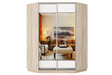 Шкаф-купе Премьер Лайт 71 угловой (05;05) двухдверный