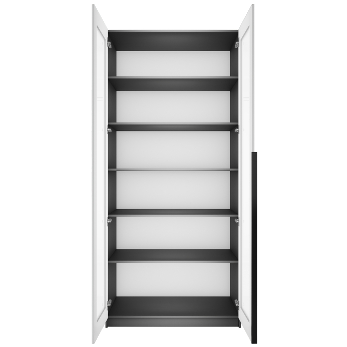 Шкафы распашные, Шкаф распашной Е1 Локер 101x52.5x220 см, с белым стеклом и полками