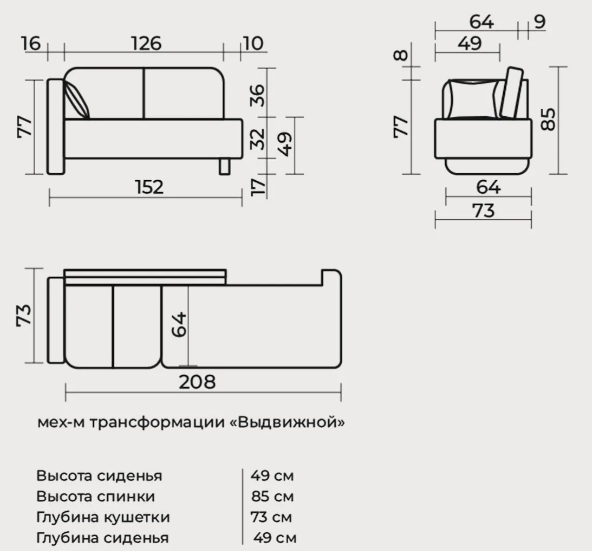 Кушетки, Кушетка Хавьер, угол левый