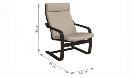 Кресло Эльба (Чехол с подголовником) Венге — бежевый