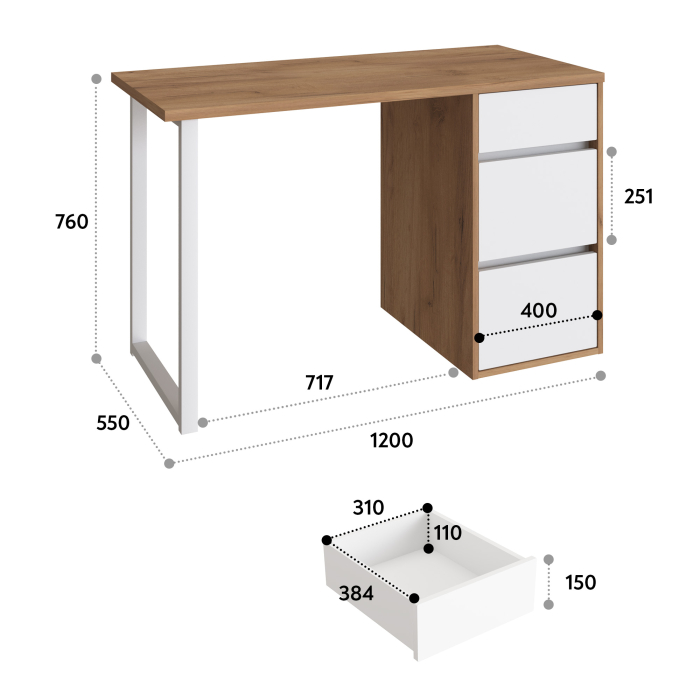 Прямые, Стол письменный С-412