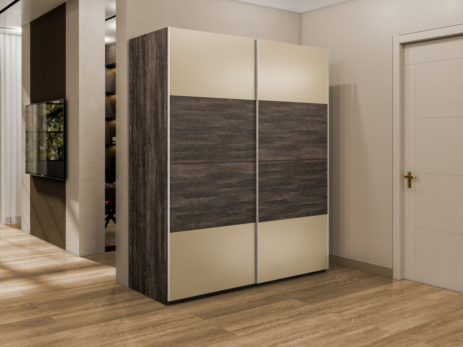 Шкафы-купе 2-х дверные, Шкаф-купе Эста 2-х дверный ДСП/Стекла фисташка/Доводчик 160х66х240