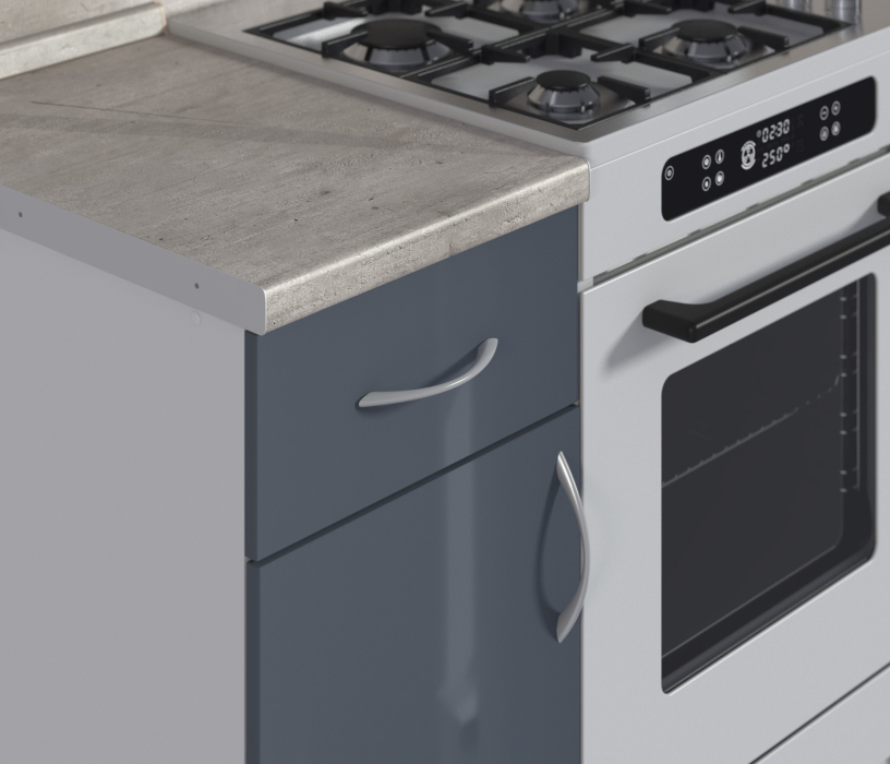 Кухонные гарнитуры, Кухонный гарнитур Катя Белый/МДФ Белый глянец,Графит глянец/МетрополитанR5