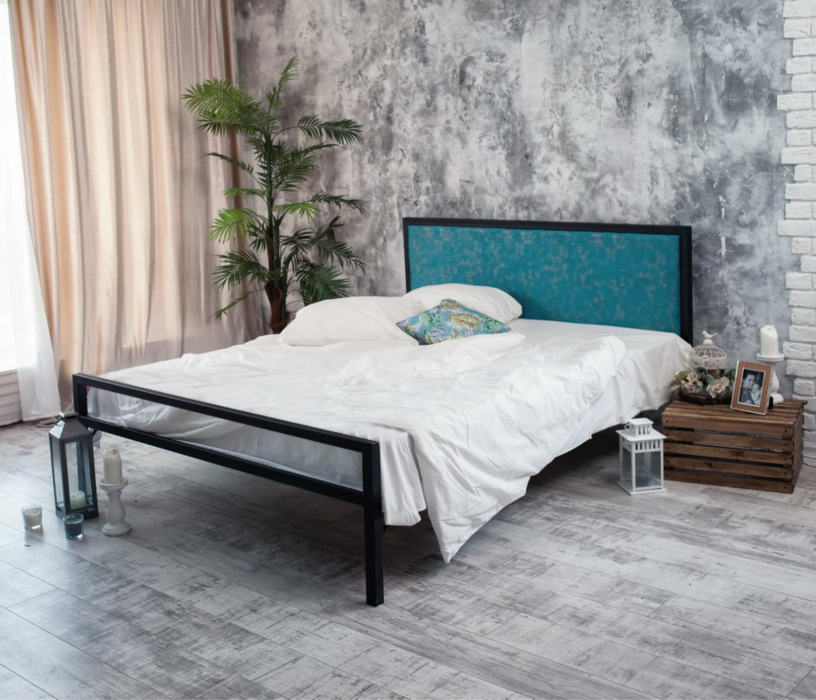 Кровати 140х200, Кровать в стиле лофт Лоренцо 1.4 (Черный)