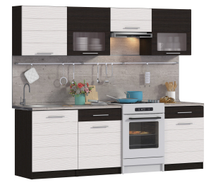 Кухонный гарнитур Милена Дуб Феррара/Онденс/Венге 2,4 м